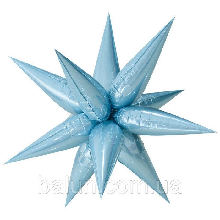 Звезда 3D (ёжик) 100*100 см голубая