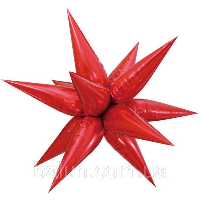 Звезда 3D (ёжик) 100*100 см красная