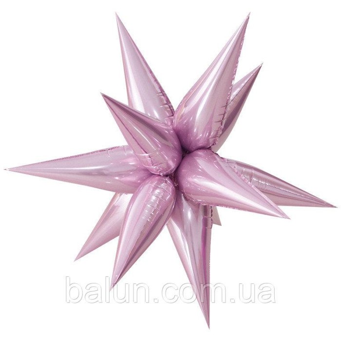 Звезда 3D (ёжик) 100*100 см розовая