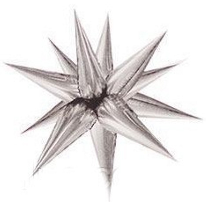 Звезда 3D (ёжик) 100*100 см серебро