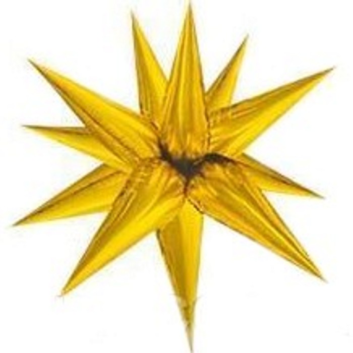 Звезда 3D (ёжик) 100*100 см золото
