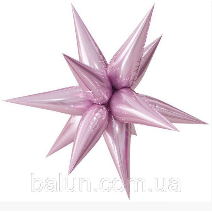 Звезда 3D (ёжик) 65*65 см розовая