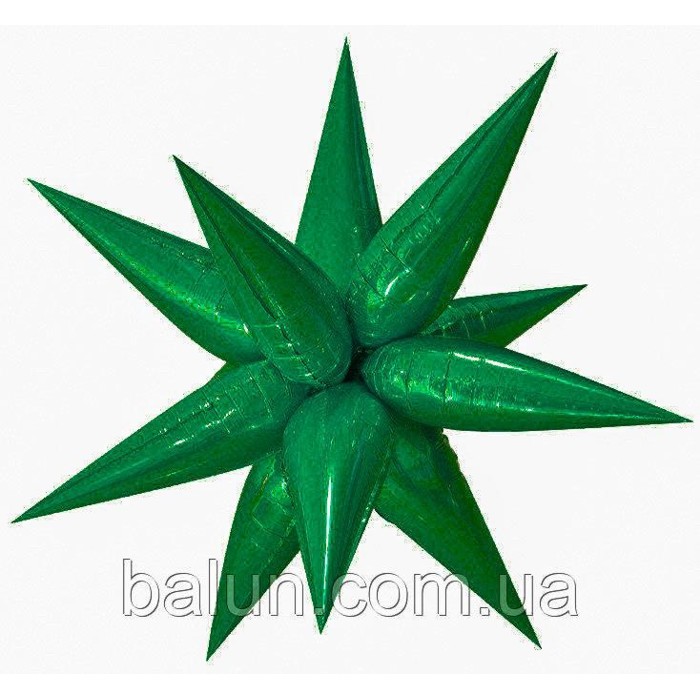 Звезда 3D (ёжик) 65*65 см зелёная