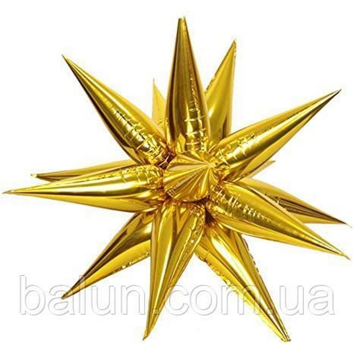 Звезда 3D (ёжик) 65*65 см золото