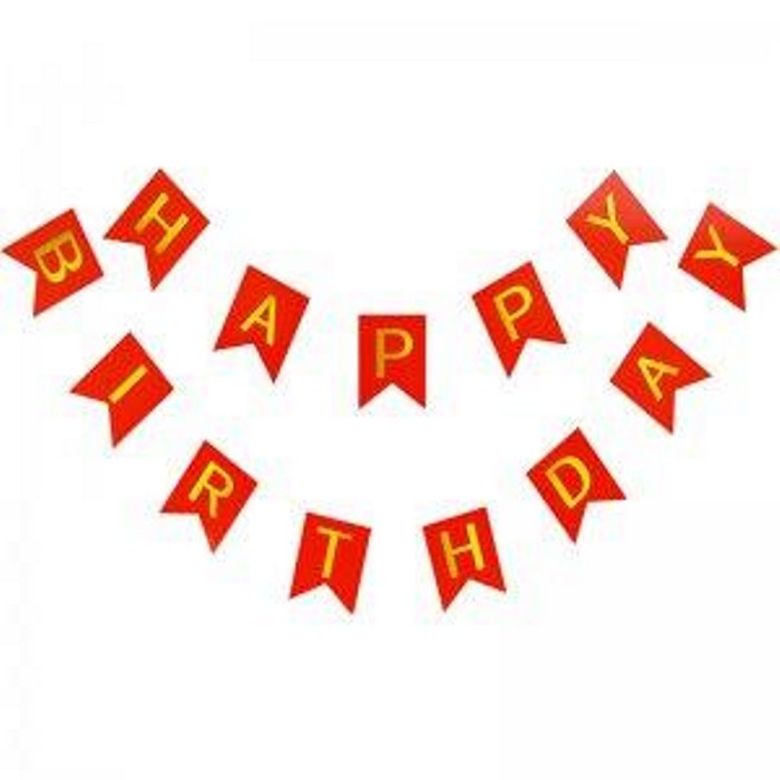 Паперова гірлянда "Happy Birthday" червона