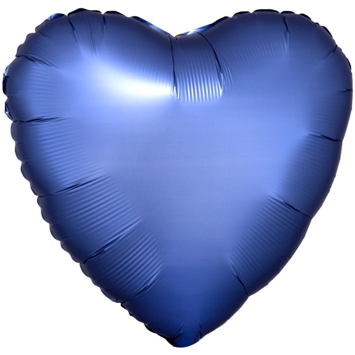 AN Сердце 18" сатин Голубое