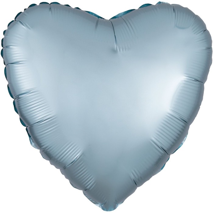 AN Сердце 18" сатин Светло-голубое