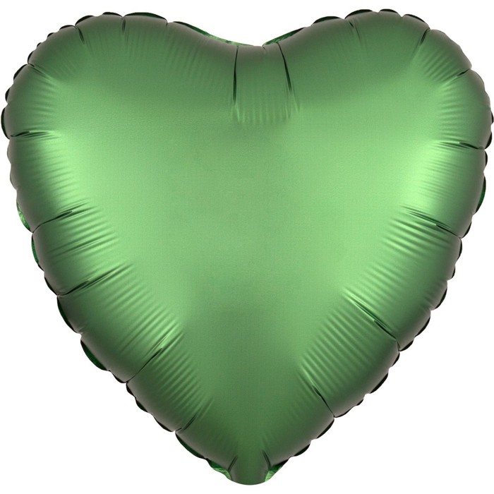 AN Сердце 18" сатин Зелёное