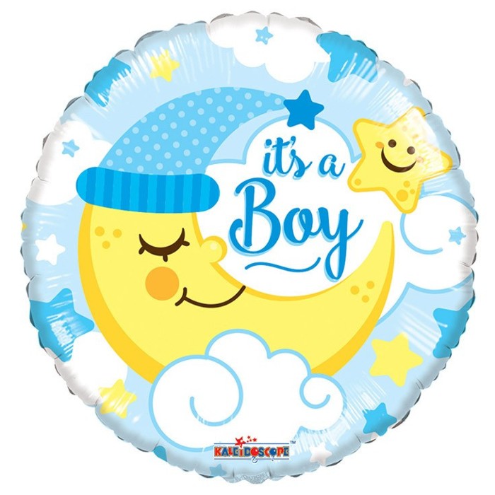 з місяцем "it's a boy" голубий 18"(45см)