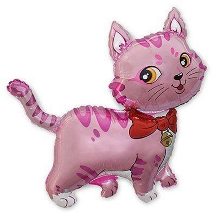FM (мини) Кошечка с бантом 33*33 см розовая