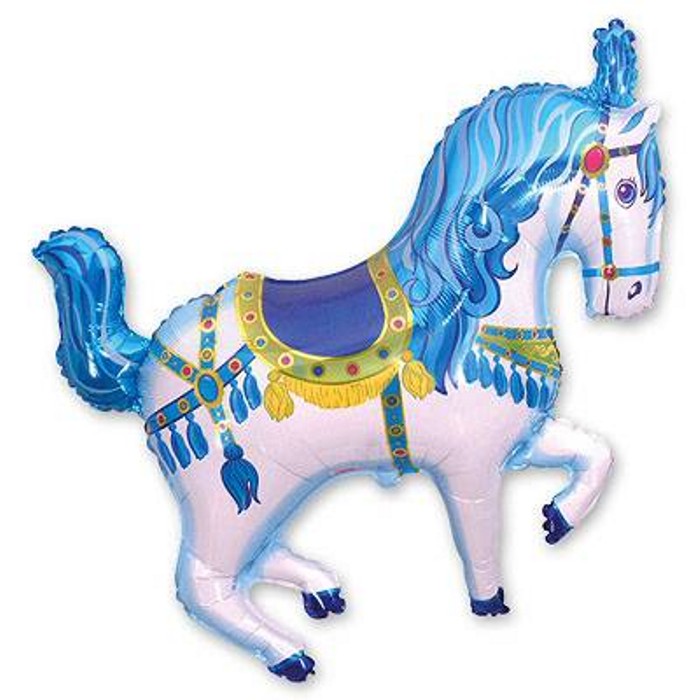 FM (мини) Лошадь цирковая 34*37 см голубая