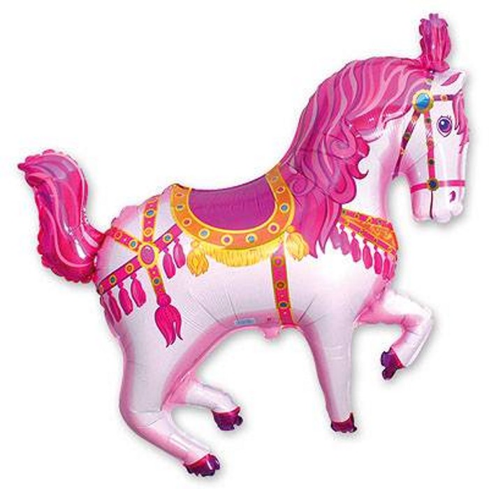 FM (мини) Лошадь цирковая 34*37 см розовая