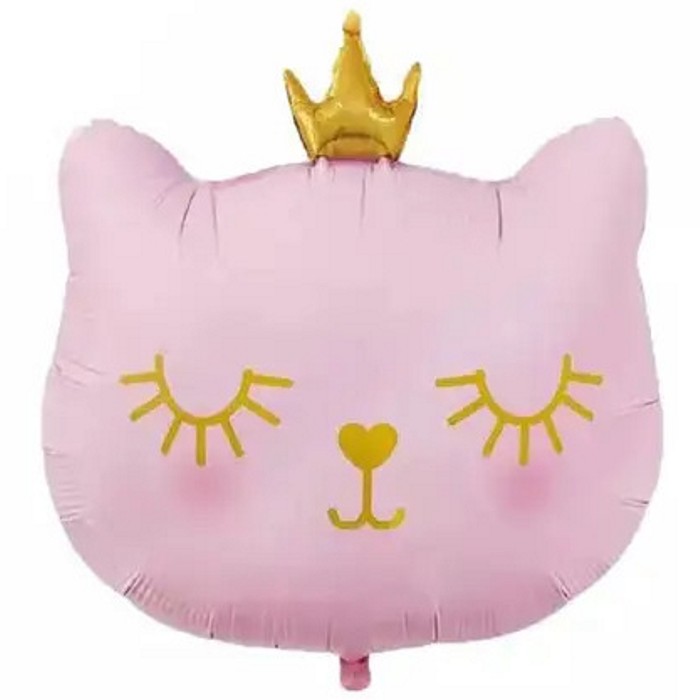 Кошка с короной 54*48 см розовая