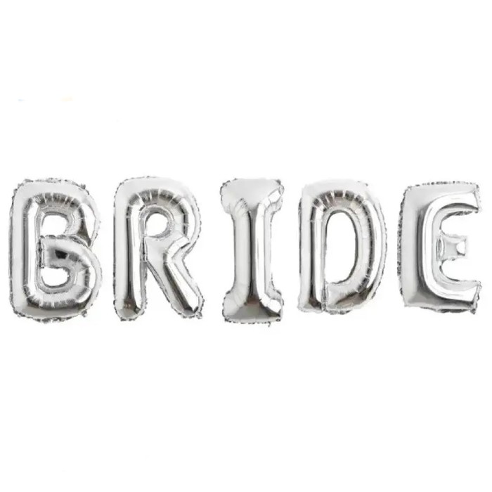 Надпись "BRIDE" 40" серебро