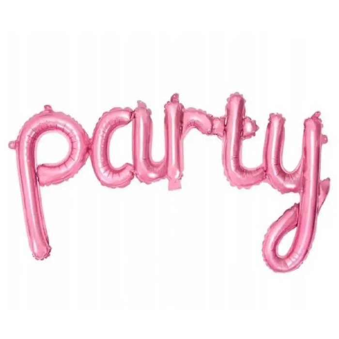 Надпись "Party" 114*46 см розовая